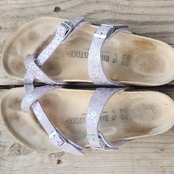 Birkenstock Mayari Lilac Snake Embossed Sandals 7.5 or 38 - Picture 3 of 10
